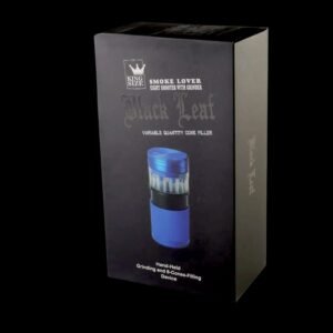 Black Leaf Smoke Lover Aluminum Grinder + 8 Cone Fillers