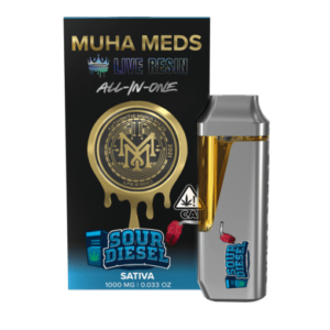 All in 1 Sour Diesel Muha Meds Disposable Live Resin 1000MG | Sativa